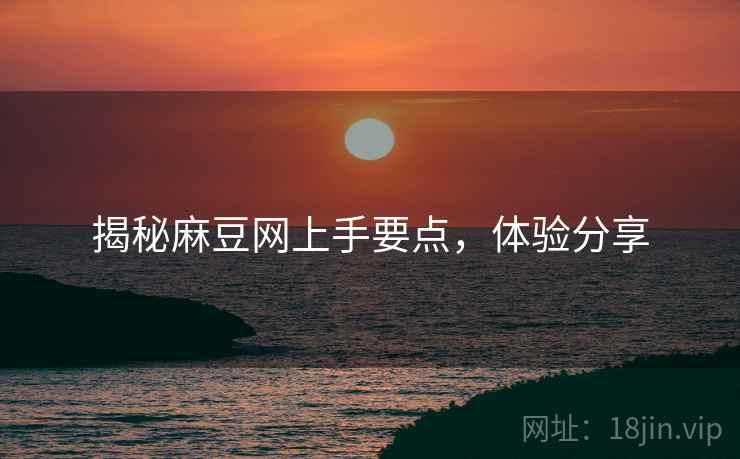 揭秘麻豆网上手要点，体验分享