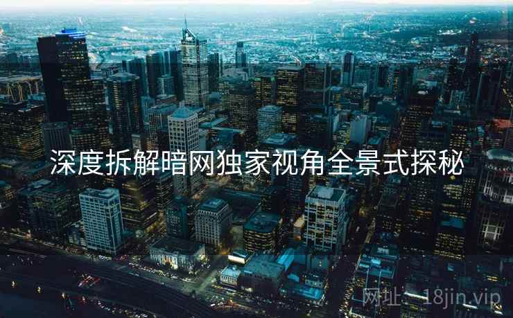 深度拆解暗网独家视角全景式探秘