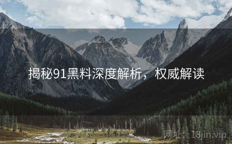 揭秘91黑料深度解析，权威解读